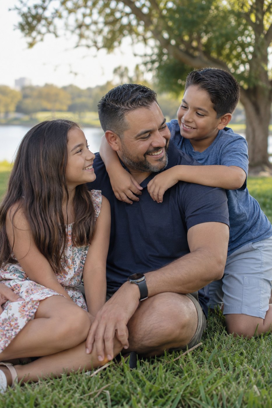Idea de sesión: Sus juegos de siempre. Papá e hijos · parque.